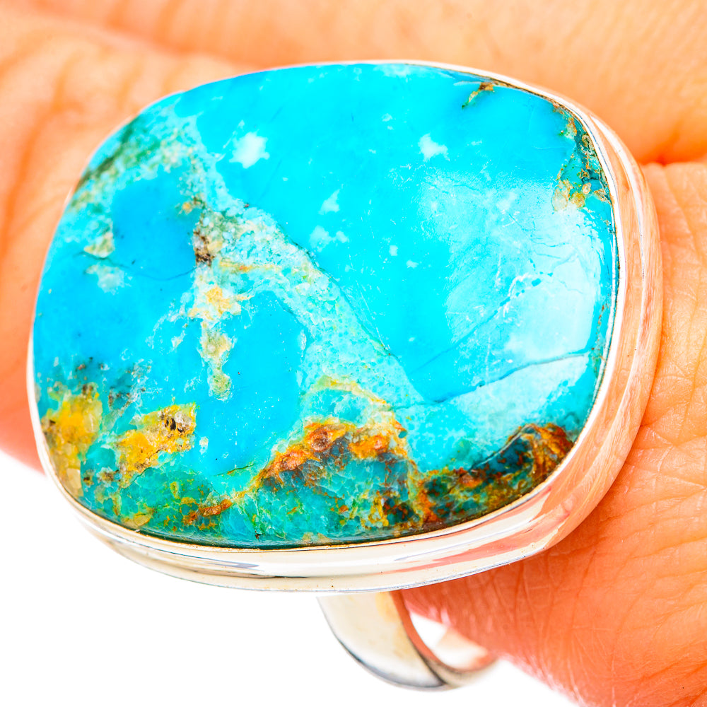 Peruvian Chrysocolla Rings handcrafted by Anasilvercos - RING116003