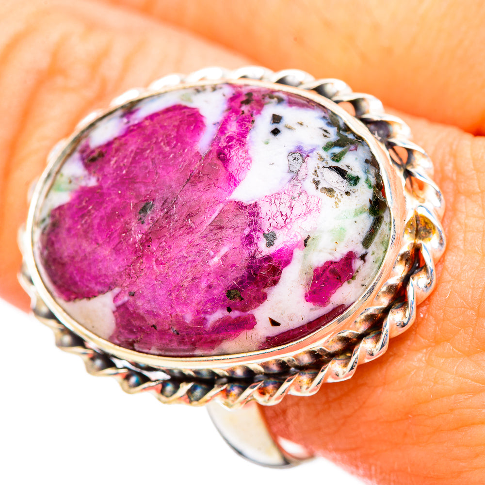 Ruby Fuchsite Rings handcrafted by Anasilvercos - RING116017
