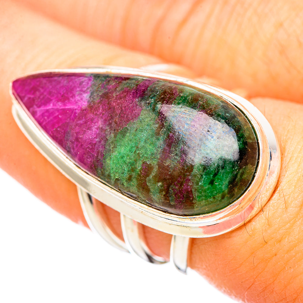 Ruby Zoisite Rings handcrafted by Anasilvercos - RING116028