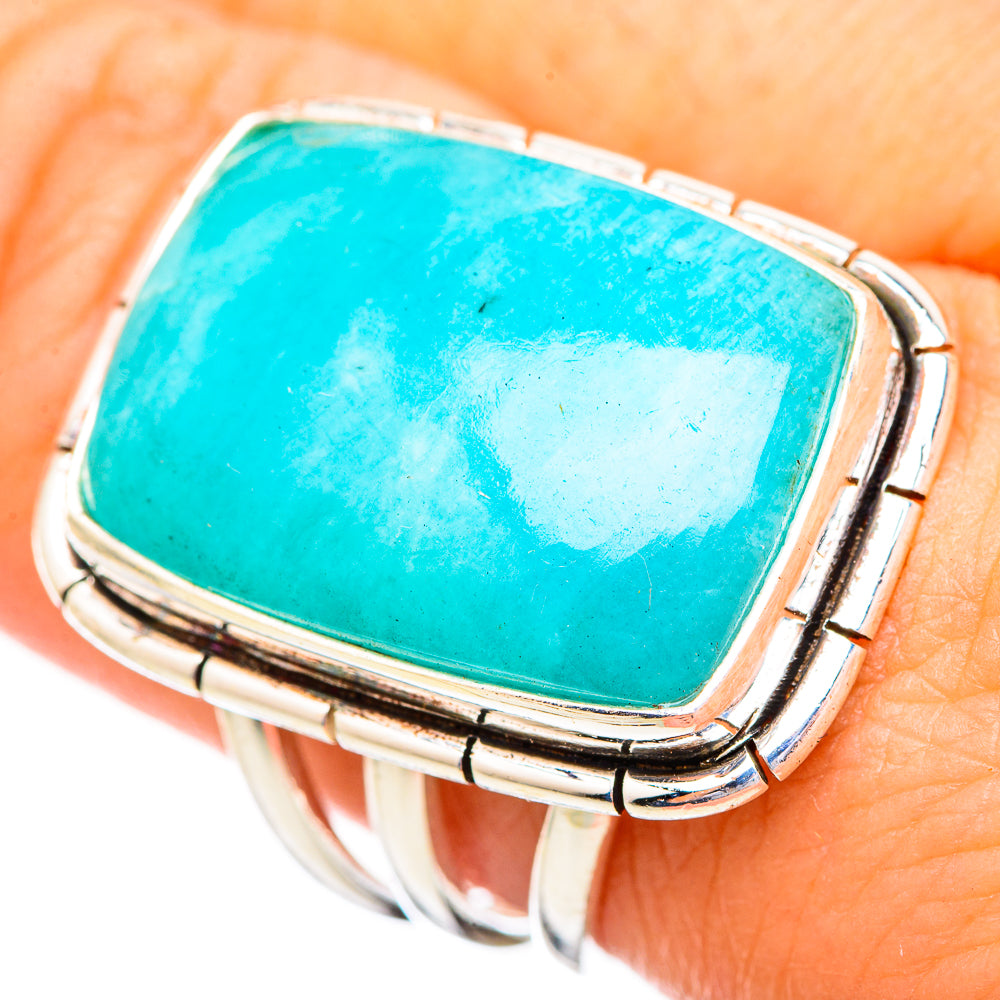 Peruvian Amazonite Rings handcrafted by Anasilvercos - RING116034