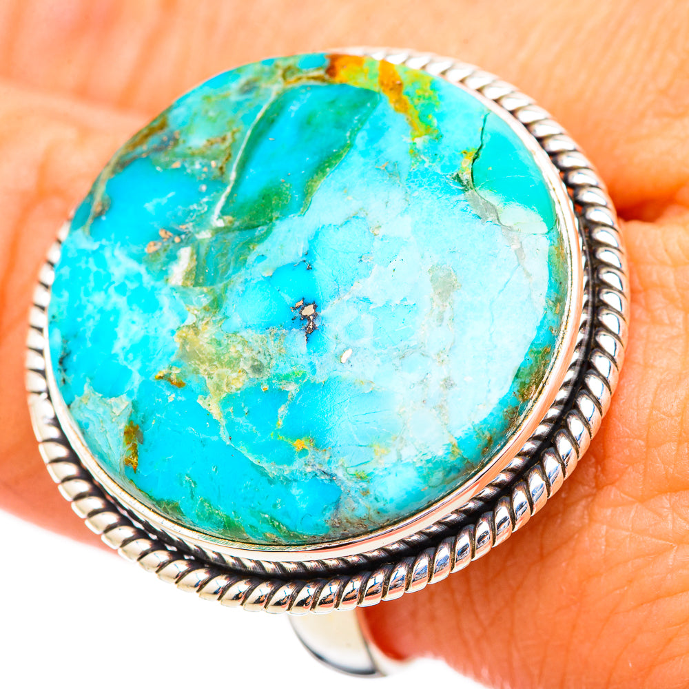 Peruvian Chrysocolla Rings handcrafted by Anasilvercos - RING116039