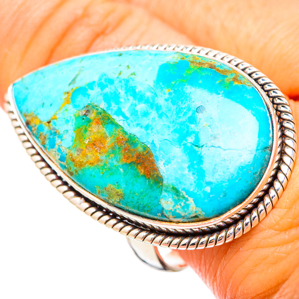 Peruvian Chrysocolla Rings handcrafted by Anasilvercos - RING116046