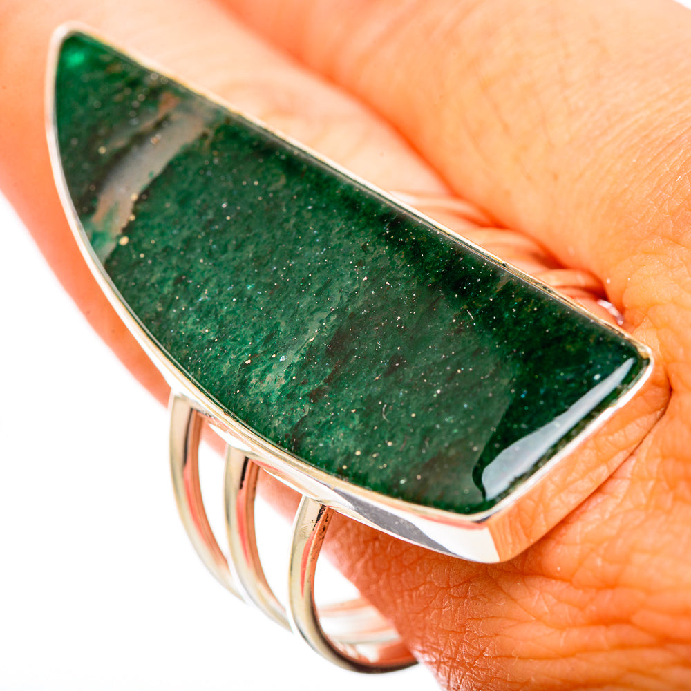 Green Aventurine Rings handcrafted by Anasilvercos - RING116055