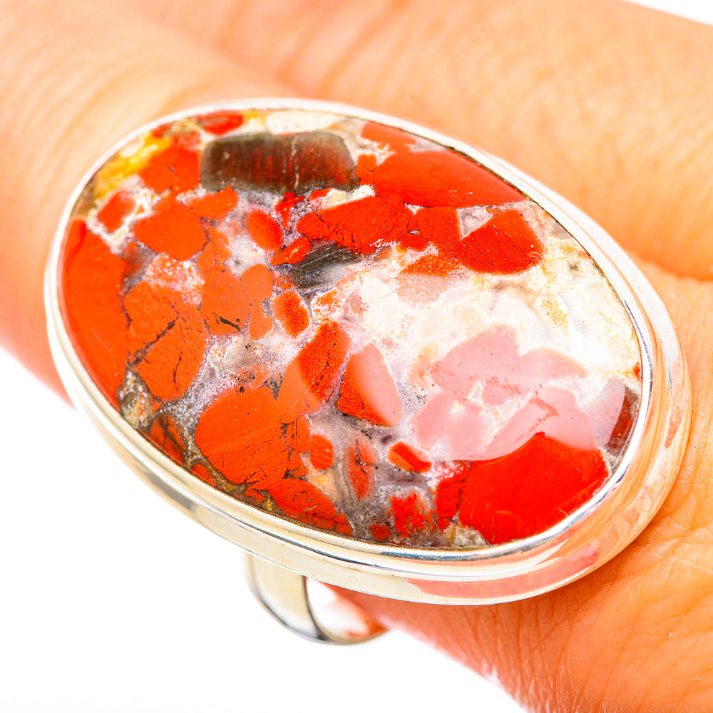 Brecciated Red Jasper Rings handcrafted by Anasilvercos - RING116059