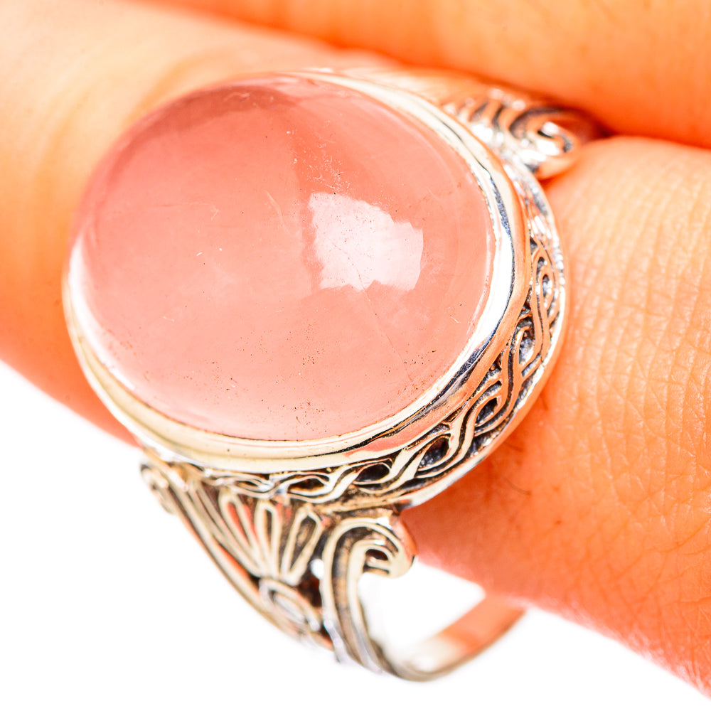 Rose Quartz Rings handcrafted by Anasilvercos - RING116061