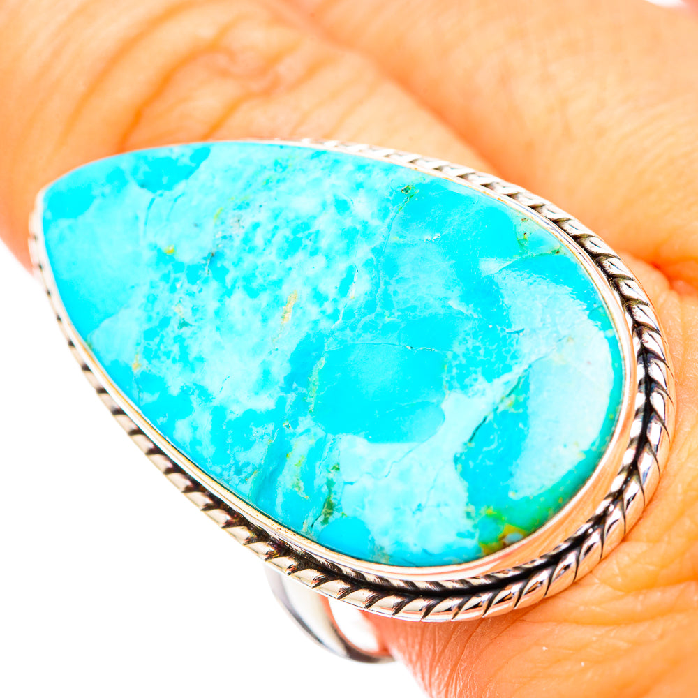 Peruvian Chrysocolla Rings handcrafted by Anasilvercos - RING116074