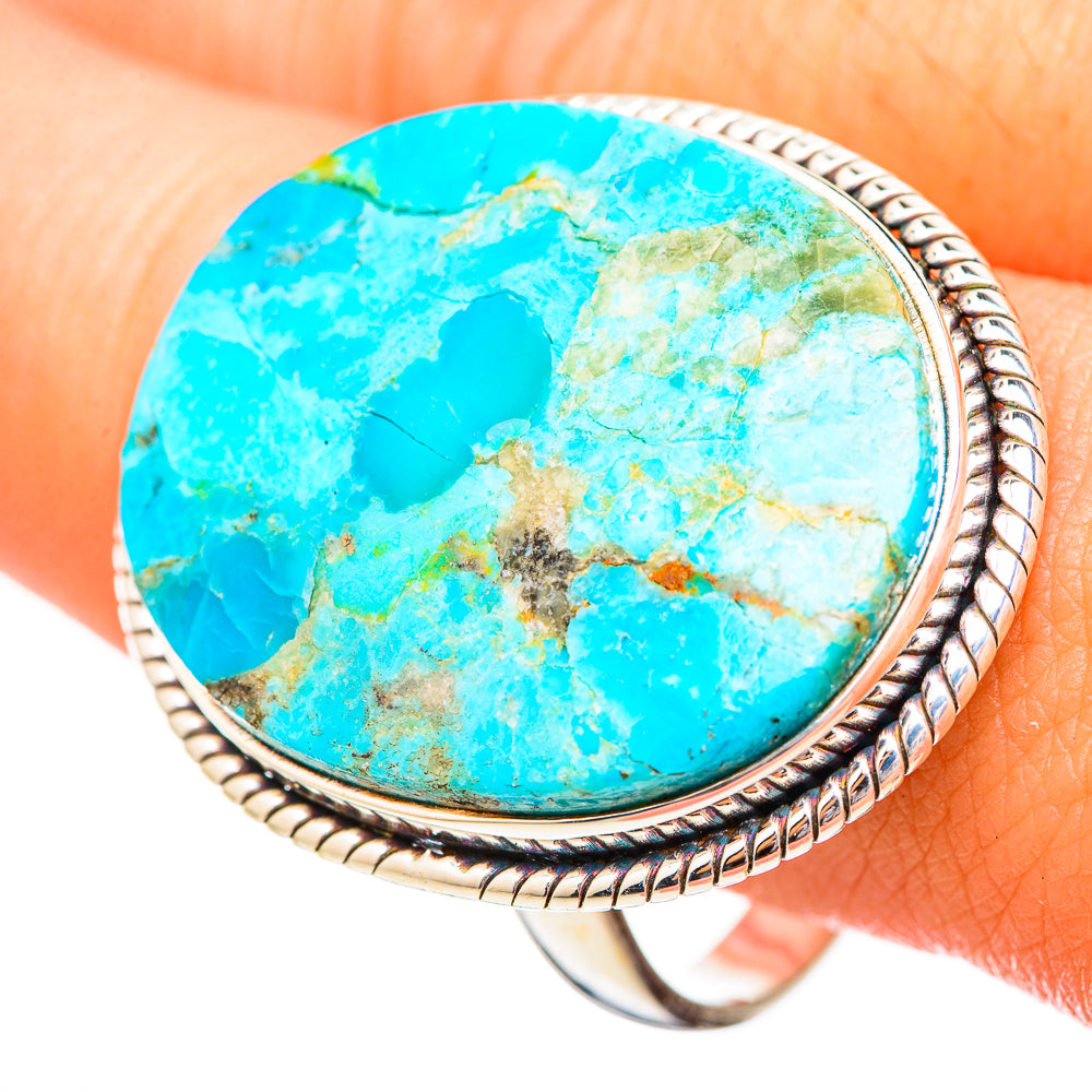 Peruvian Chrysocolla Rings handcrafted by Anasilvercos - RING116082