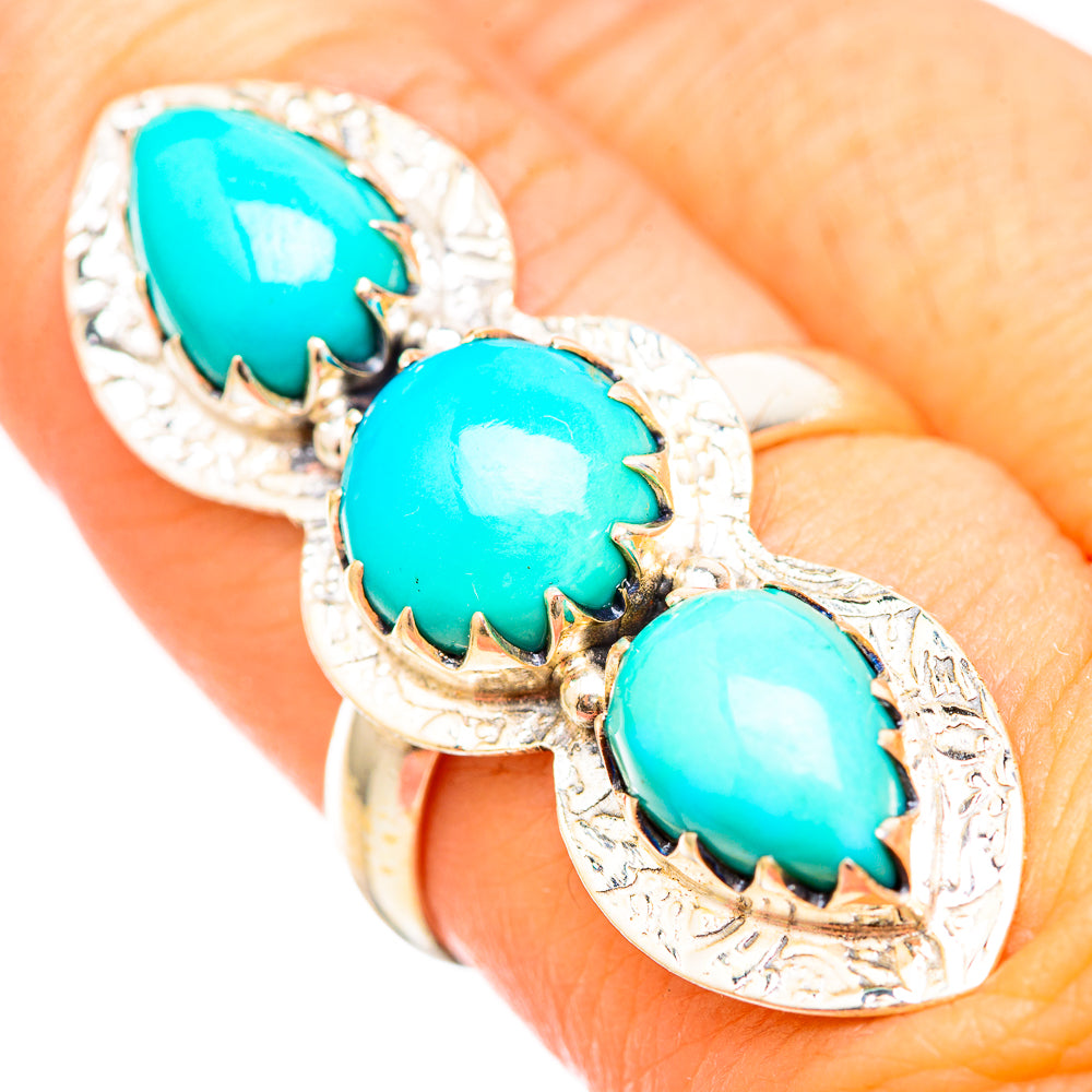 Sleeping Beauty Turquoise Rings handcrafted by Anasilvercos - RING116088