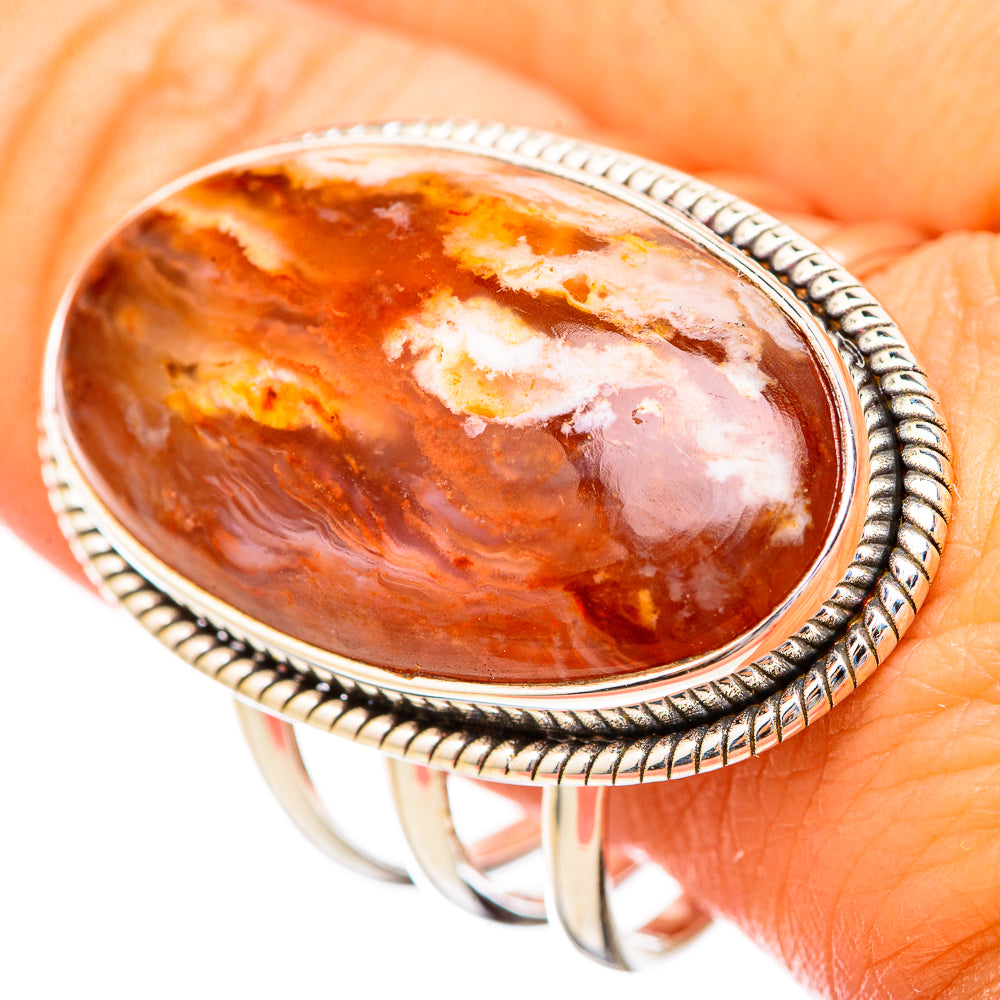 Plume Agate Rings handcrafted by Anasilvercos - RING116098