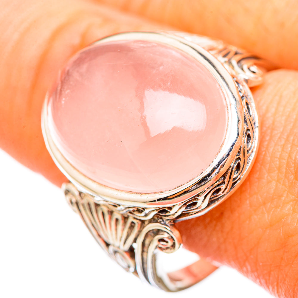 Rose Quartz Rings handcrafted by Anasilvercos - RING116102