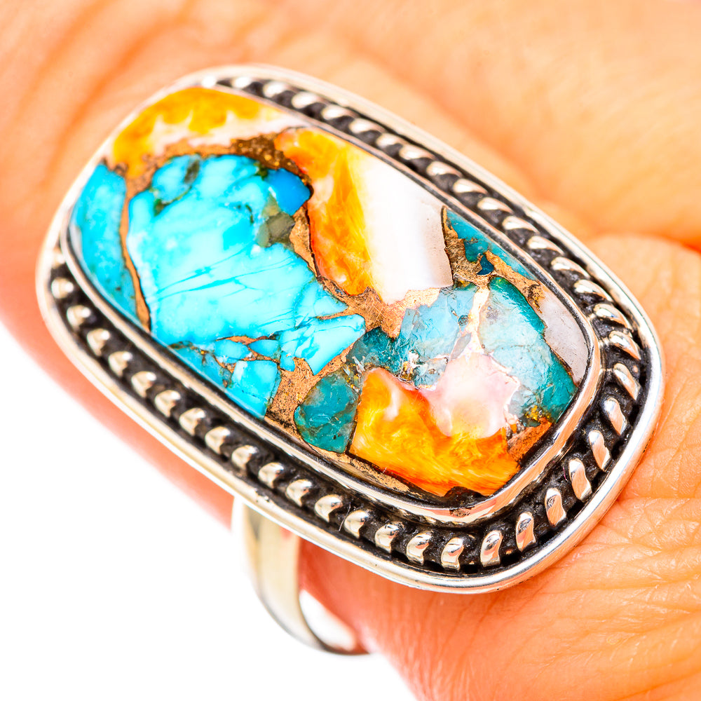 Spiny Oyster Turquoise Rings handcrafted by Anasilvercos - RING116107