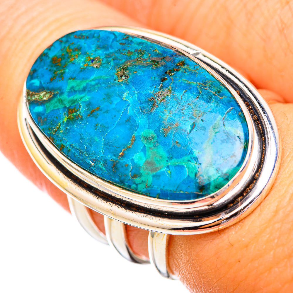 Peruvian Chrysocolla Rings handcrafted by Anasilvercos - RING116109
