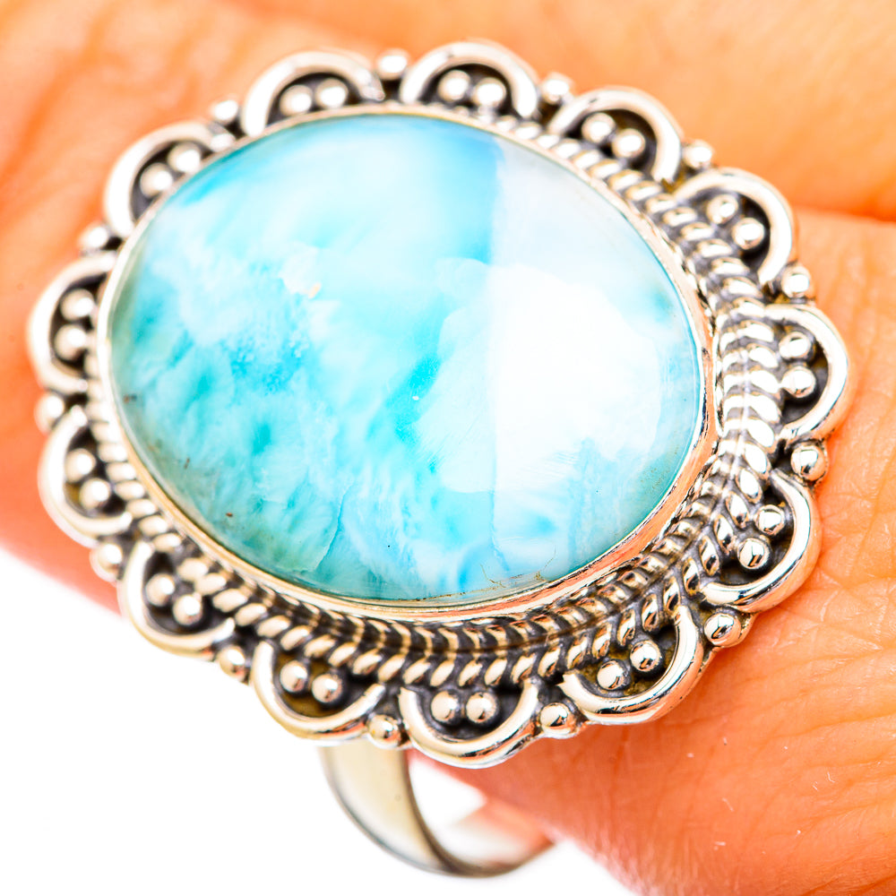 Larimar Rings handcrafted by Anasilvercos - RING116119