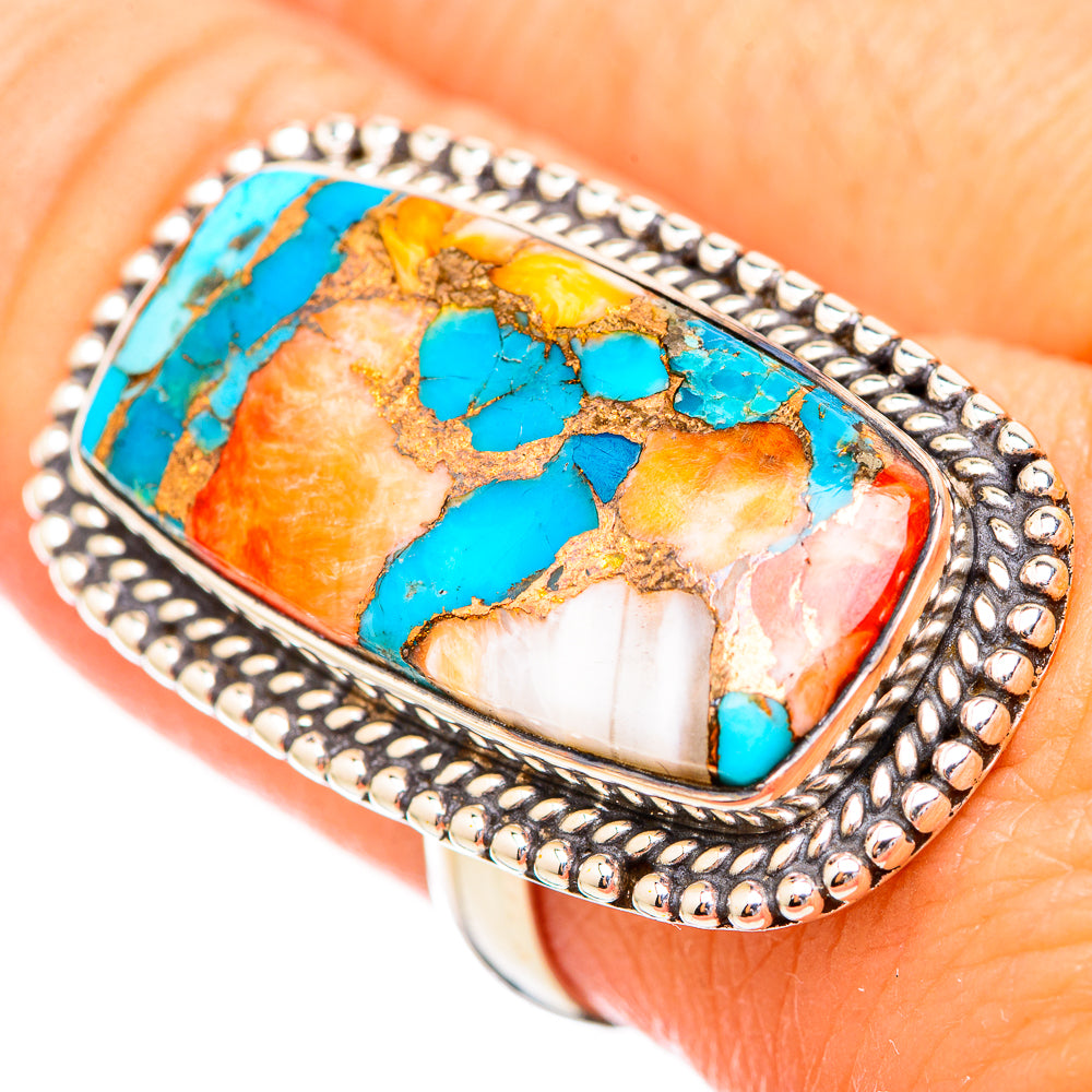 Spiny Oyster Turquoise Rings handcrafted by Anasilvercos - RING116131