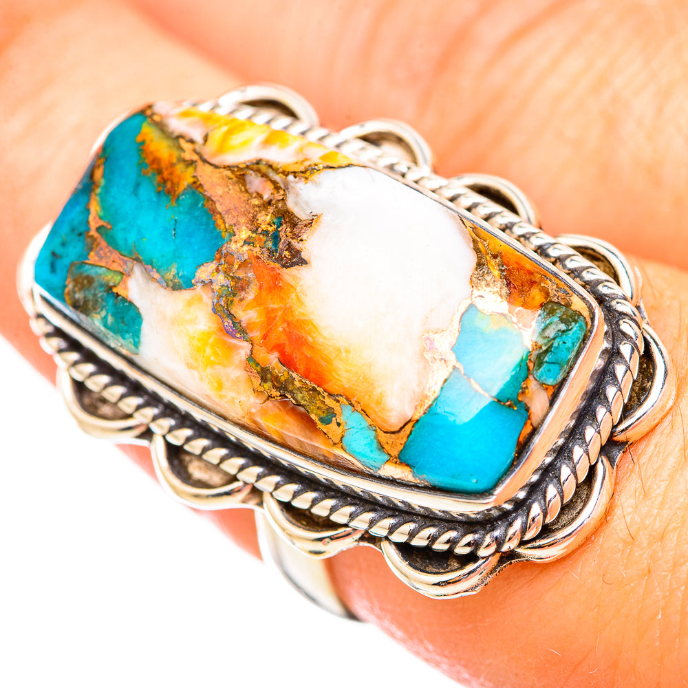Spiny Oyster Turquoise Rings handcrafted by Anasilvercos - RING116157