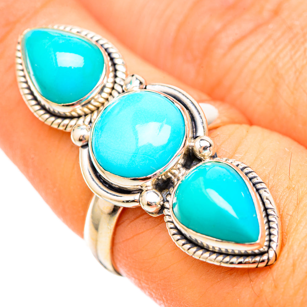 Sleeping Beauty Turquoise Rings handcrafted by Anasilvercos - RING116161