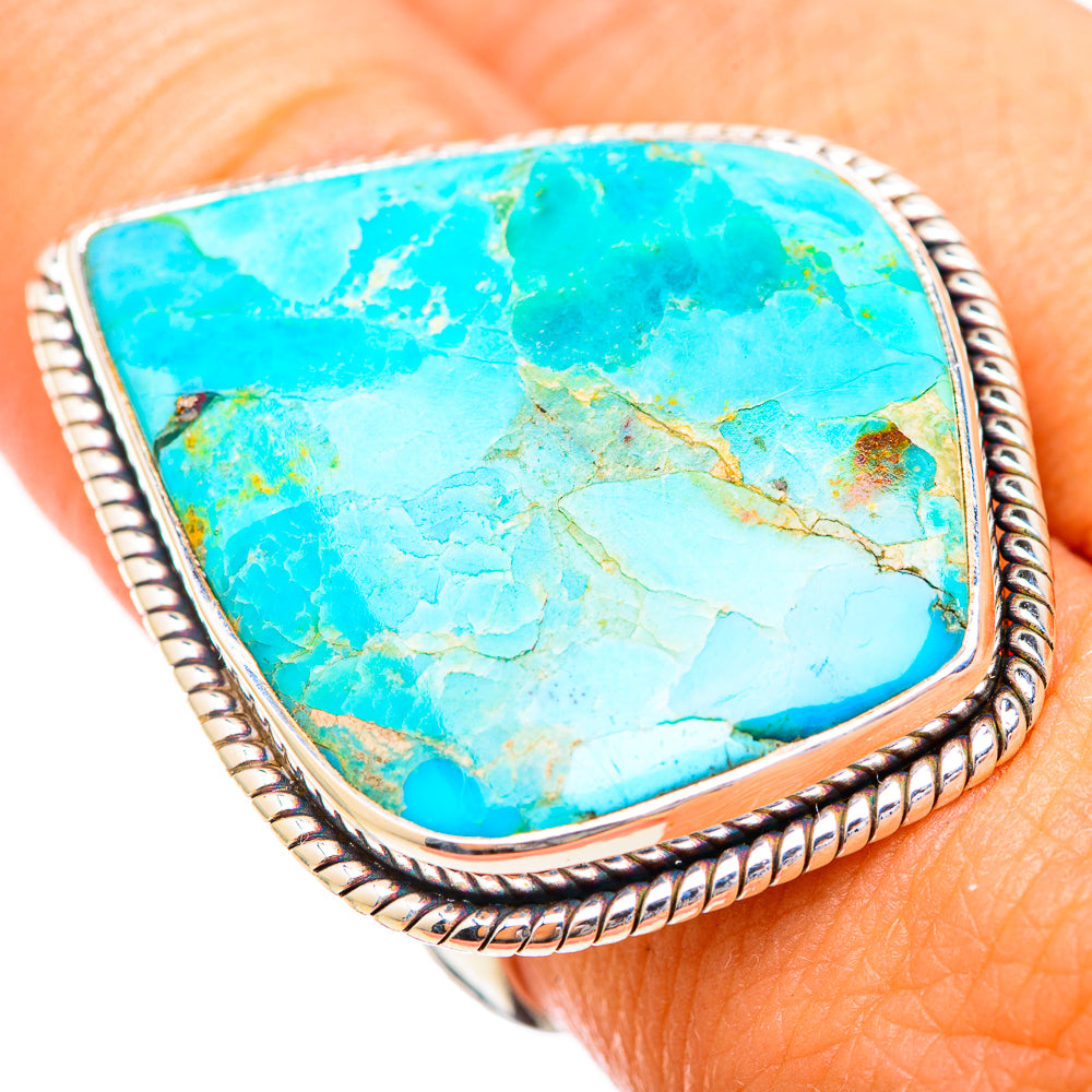 Peruvian Chrysocolla Rings handcrafted by Anasilvercos - RING116167