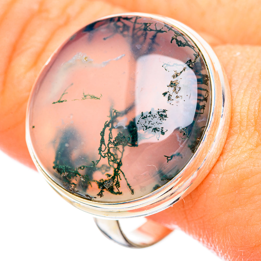 Green Moss Agate Rings handcrafted by Anasilvercos - RING116171