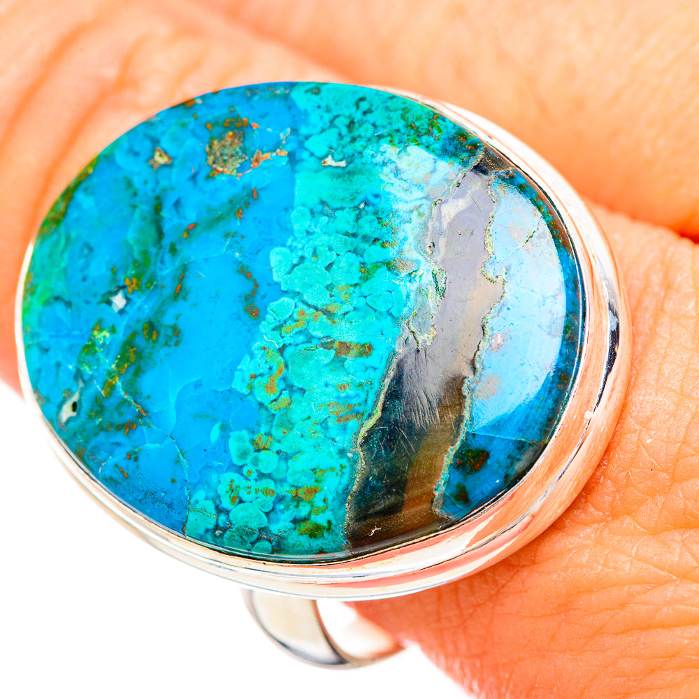 Peruvian Chrysocolla Rings handcrafted by Anasilvercos - RING116184