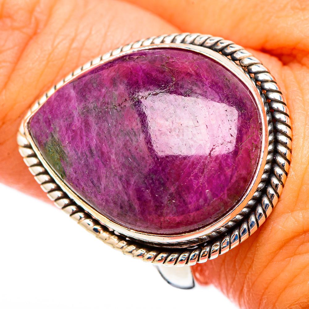 Ruby Zoisite Rings handcrafted by Anasilvercos - RING116214