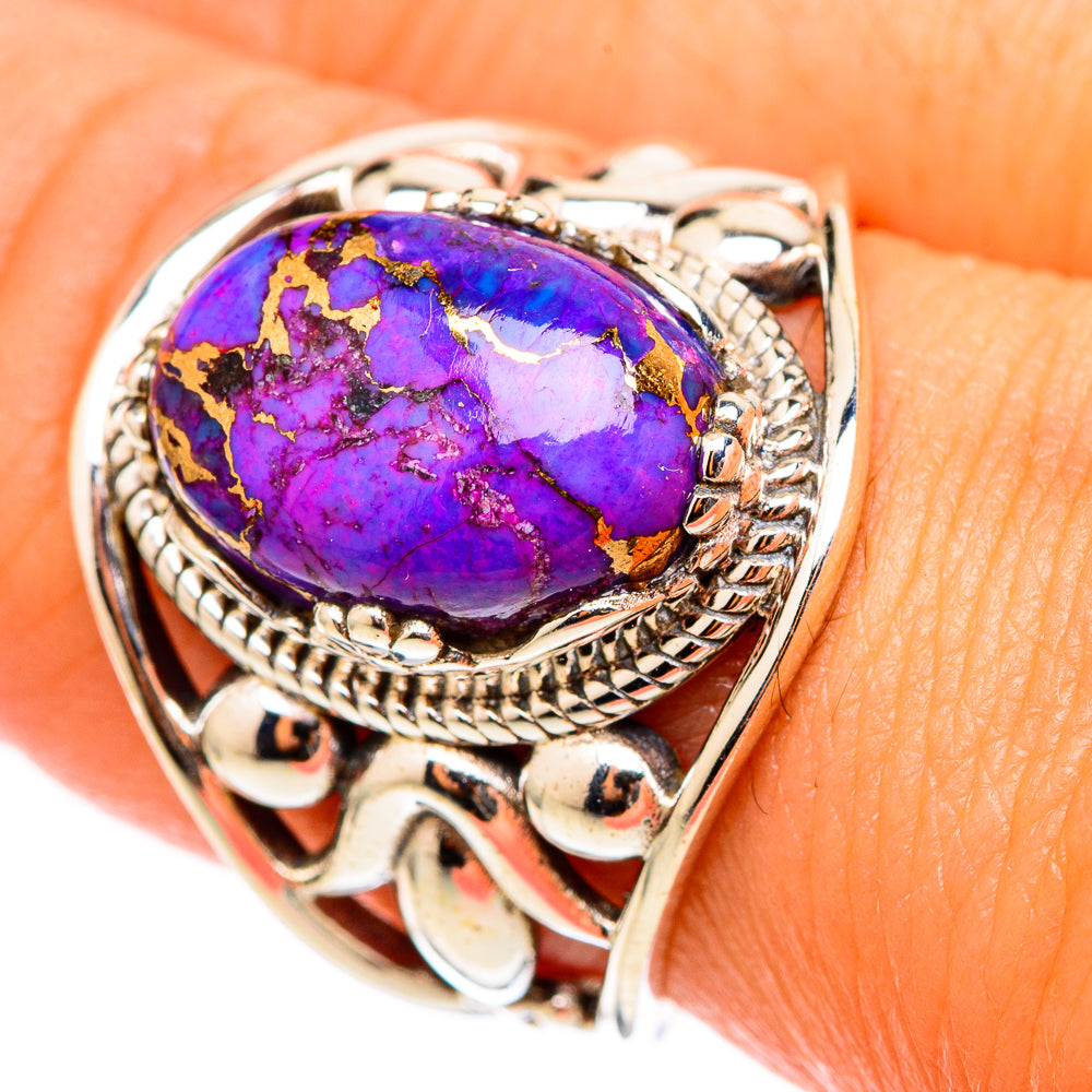 Purple Copper Composite Turquoise Rings handcrafted by Anasilvercos - RING116217