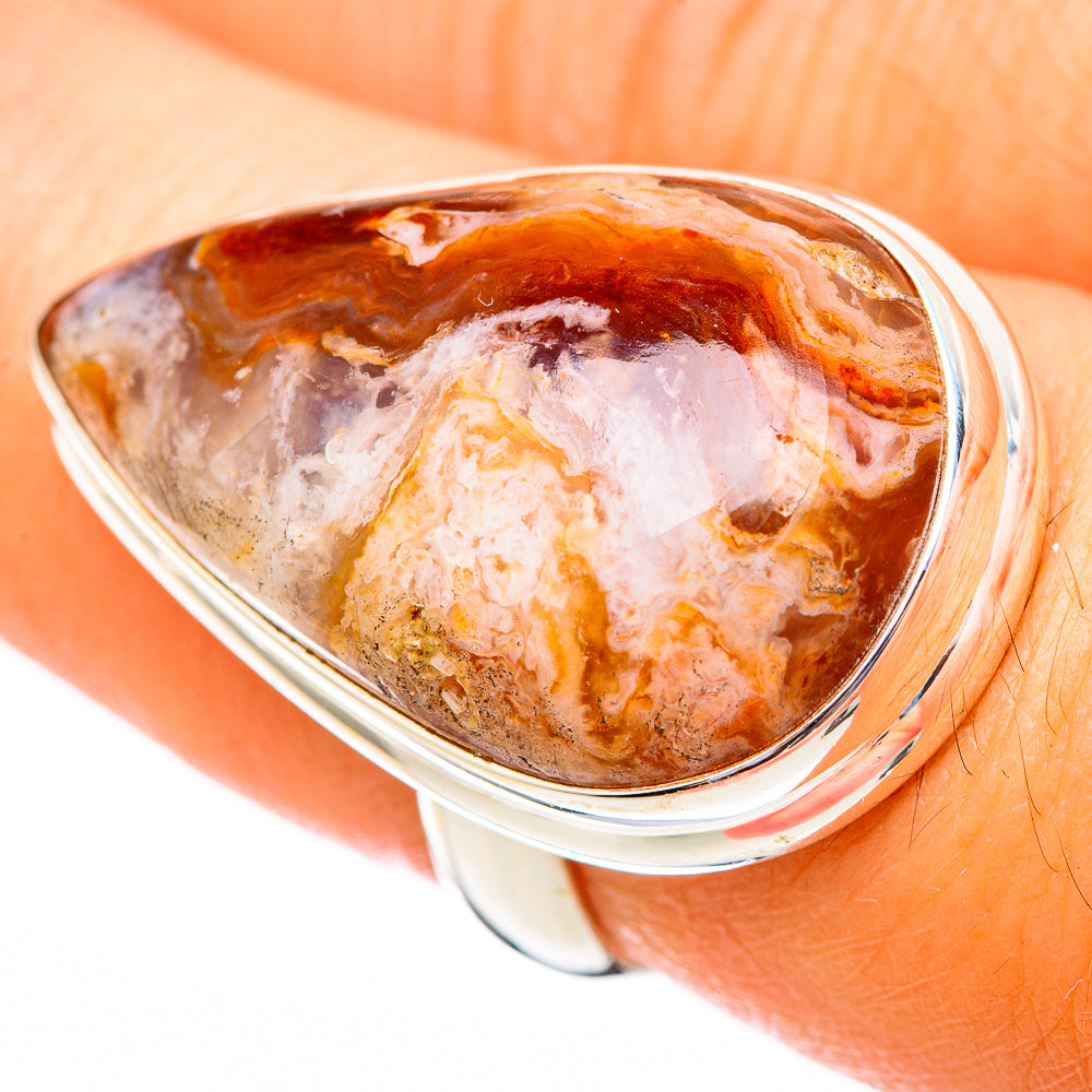 Plume Agate Rings handcrafted by Anasilvercos - RING116262