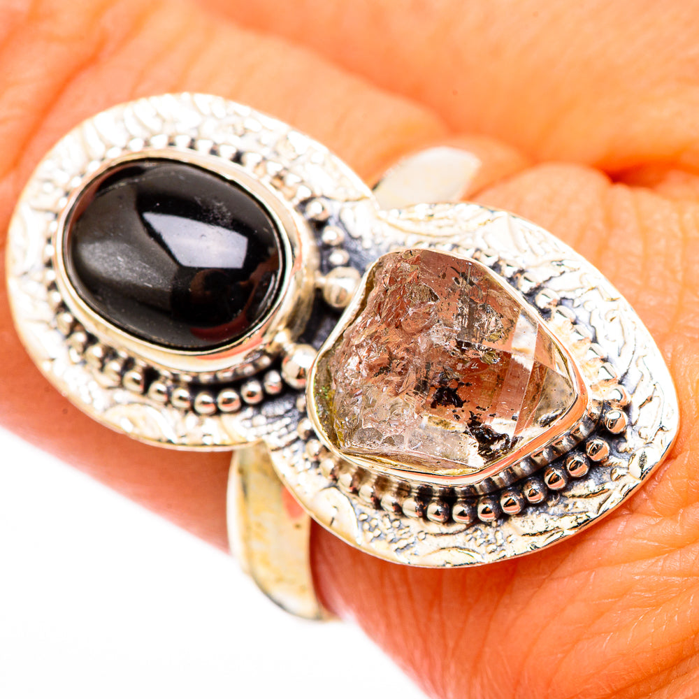 Herkimer Diamond, Star Diopside Rings handcrafted by Anasilvercos - RING116272