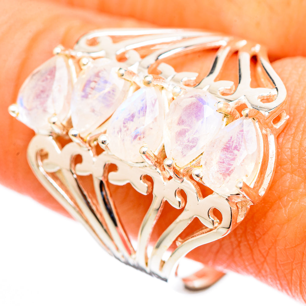 Rainbow Moonstone Rings handcrafted by Anasilvercos - RING116297
