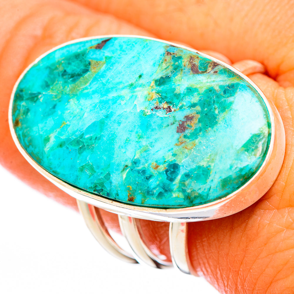 Peruvian Chrysocolla Rings handcrafted by Anasilvercos - RING116307