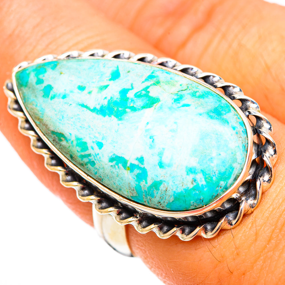 Peruvian Chrysocolla Rings handcrafted by Anasilvercos - RING116310