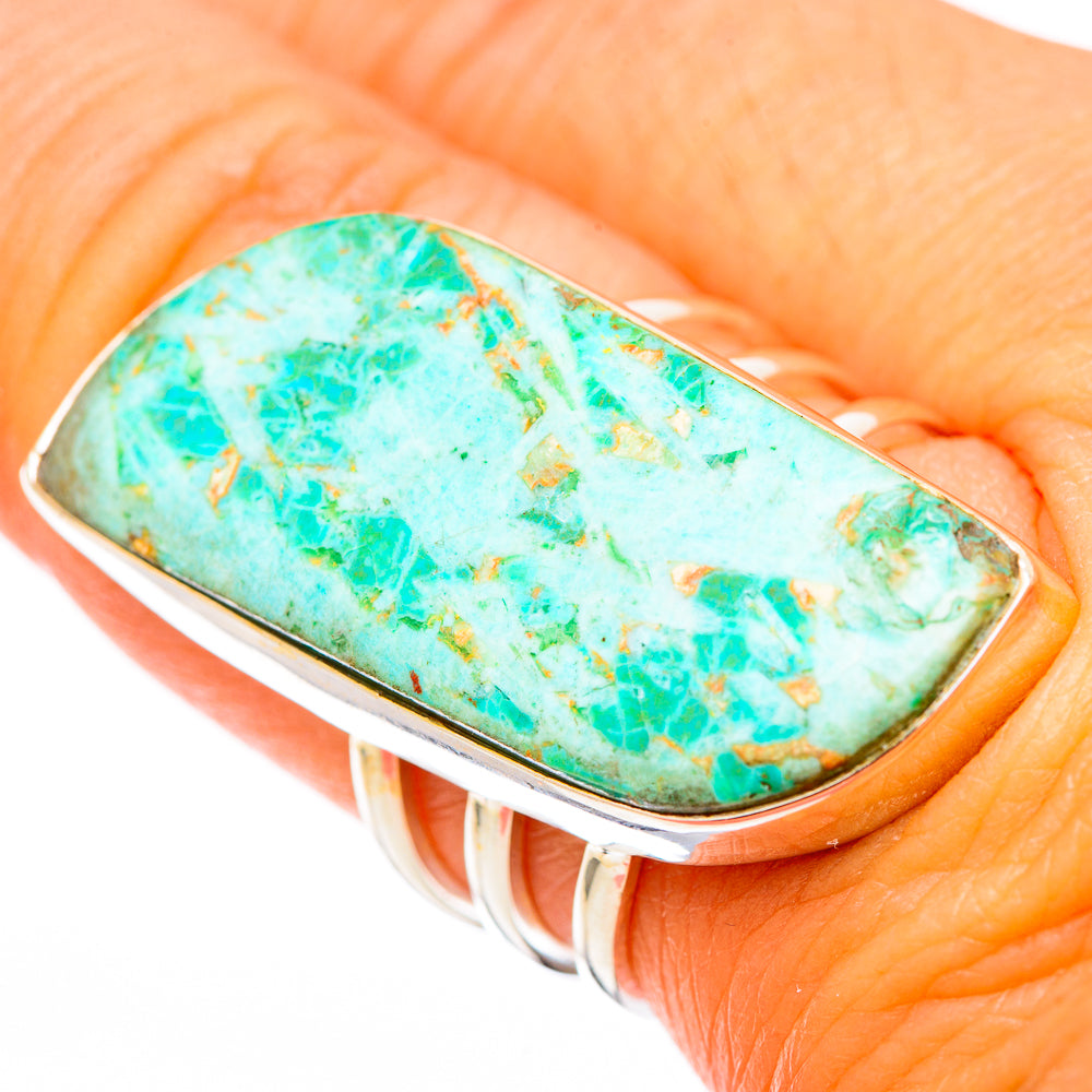 Peruvian Chrysocolla Rings handcrafted by Anasilvercos - RING116311
