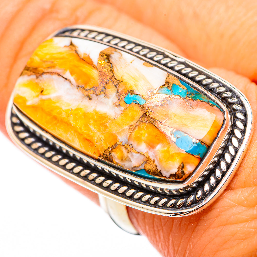 Spiny Oyster Turquoise Rings handcrafted by Anasilvercos - RING116324