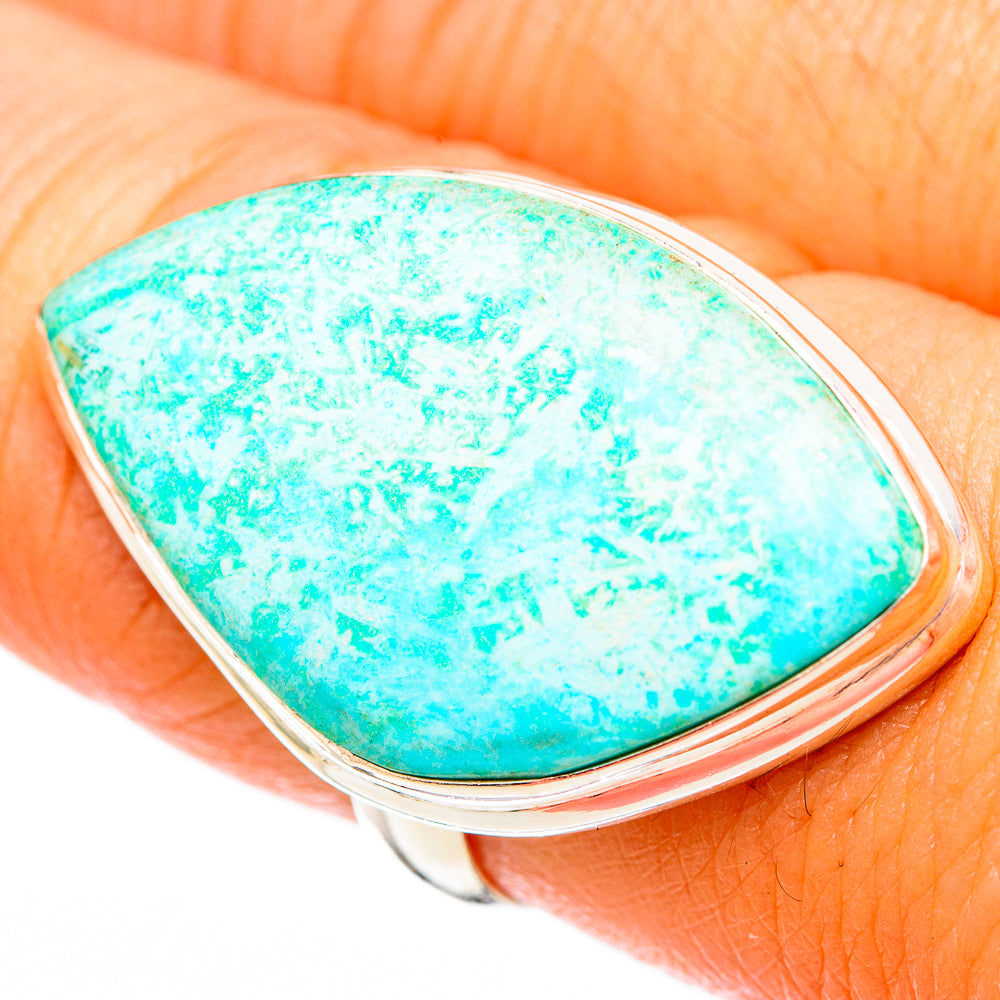 Peruvian Chrysocolla Rings handcrafted by Anasilvercos - RING116339