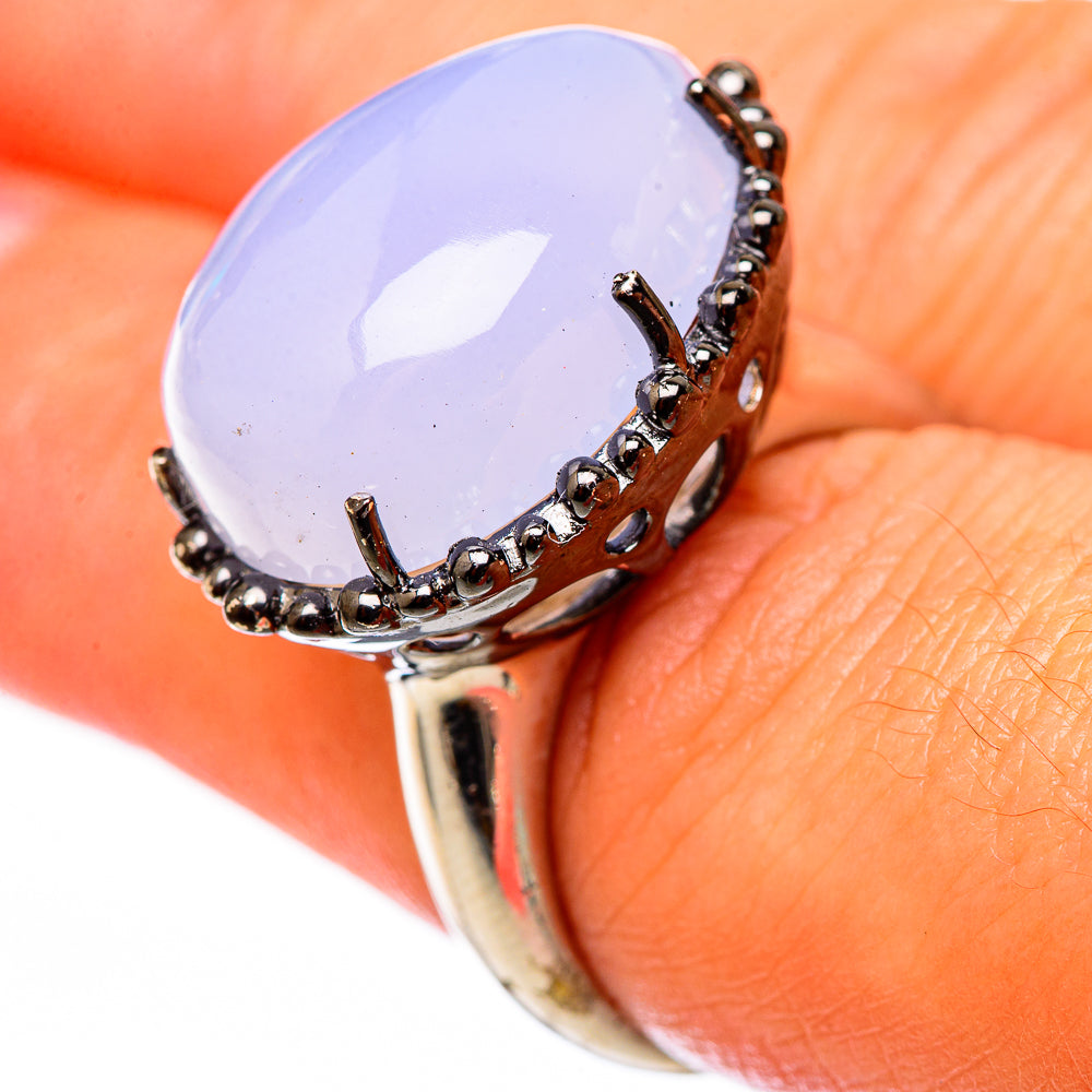 Aqua Chalcedony Rings handcrafted by Anasilvercos - RING116353