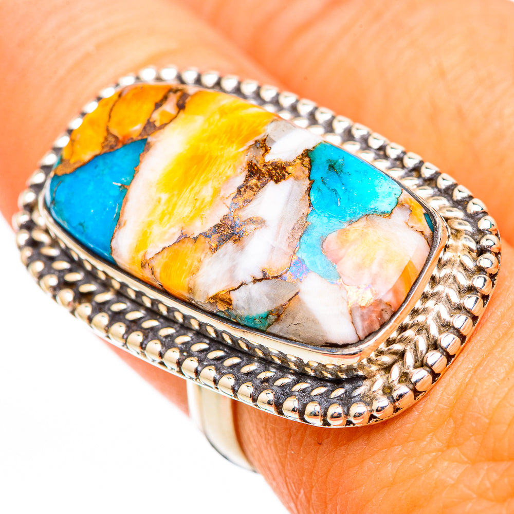 Spiny Oyster Turquoise Rings handcrafted by Anasilvercos - RING116361