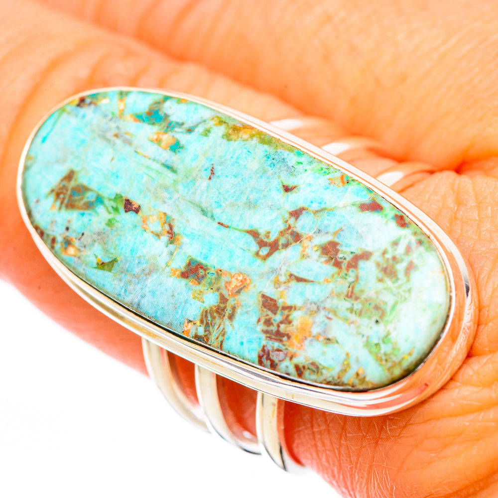 Peruvian Chrysocolla Rings handcrafted by Anasilvercos - RING116366