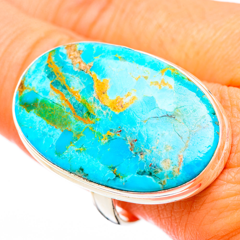 Peruvian Chrysocolla Rings handcrafted by Anasilvercos - RING116367