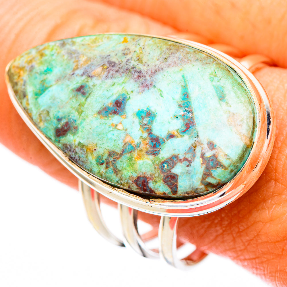 Peruvian Chrysocolla Rings handcrafted by Anasilvercos - RING116370