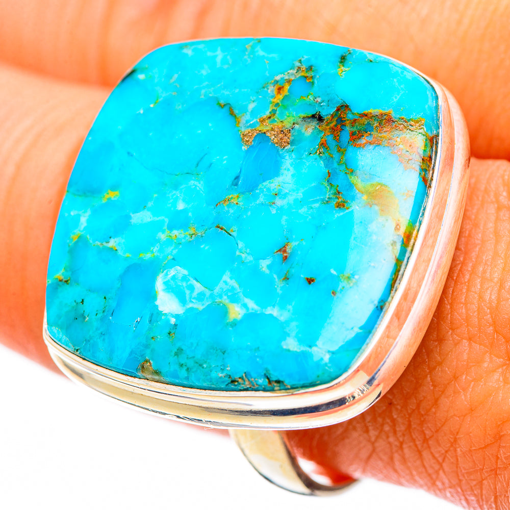 Peruvian Chrysocolla Rings handcrafted by Anasilvercos - RING116373