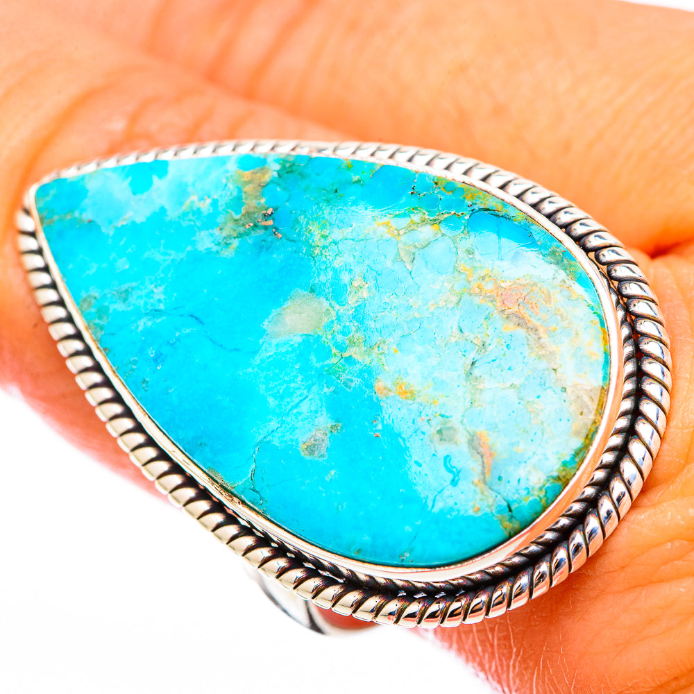 Peruvian Chrysocolla Rings handcrafted by Anasilvercos - RING116392