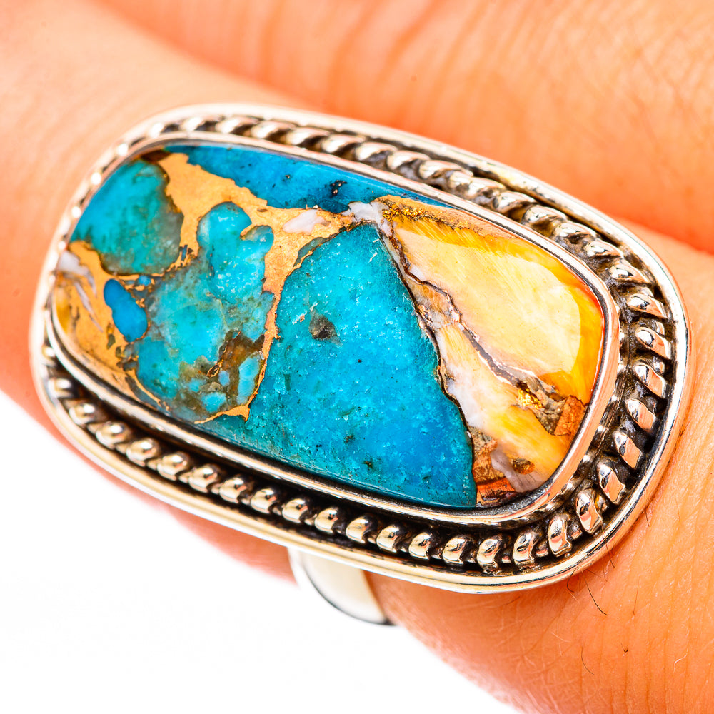 Spiny Oyster Turquoise Rings handcrafted by Anasilvercos - RING116398