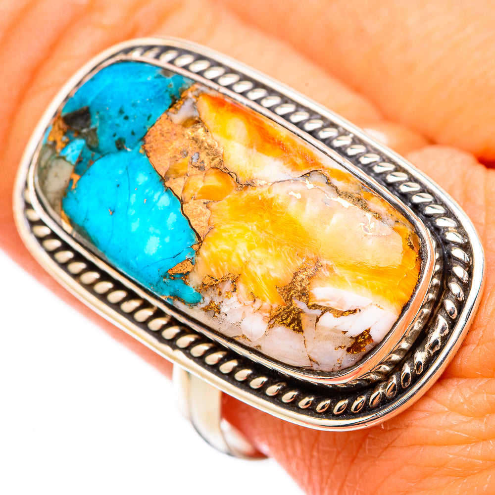 Spiny Oyster Turquoise Rings handcrafted by Anasilvercos - RING116447