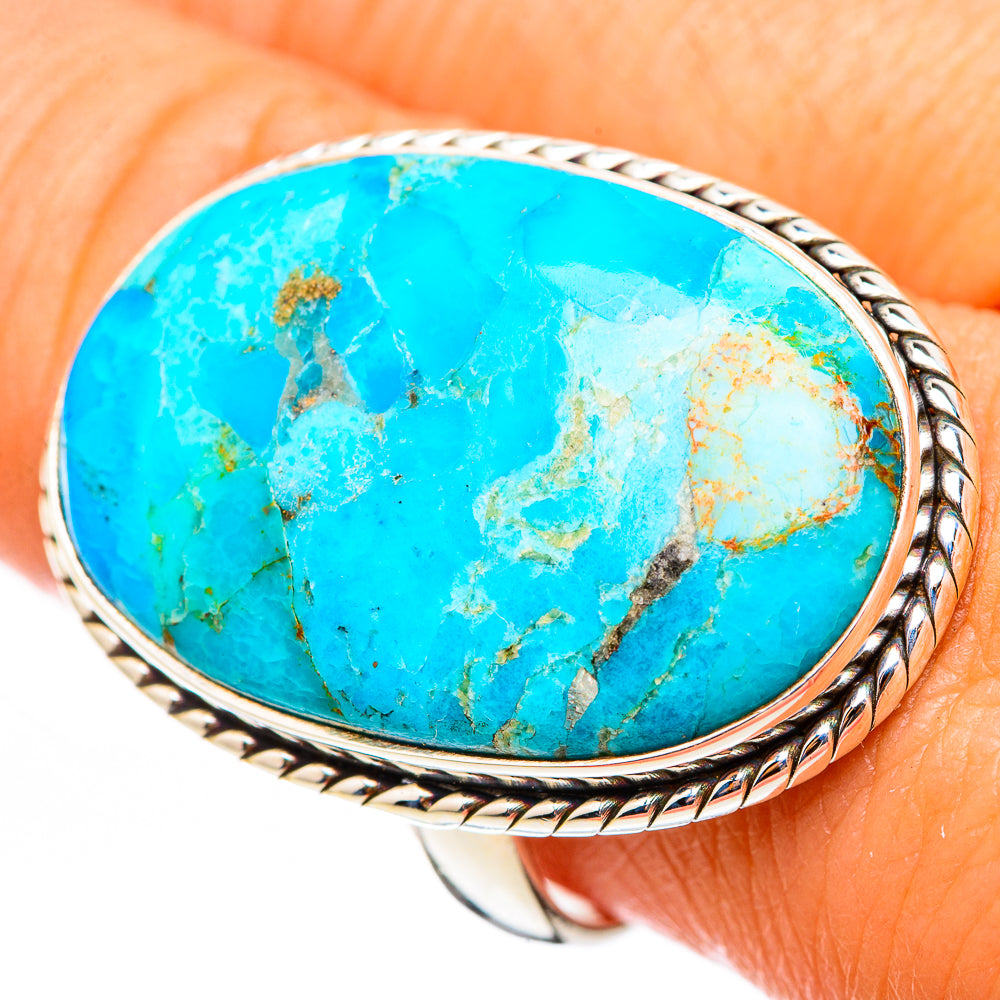 Peruvian Chrysocolla Rings handcrafted by Anasilvercos - RING116451