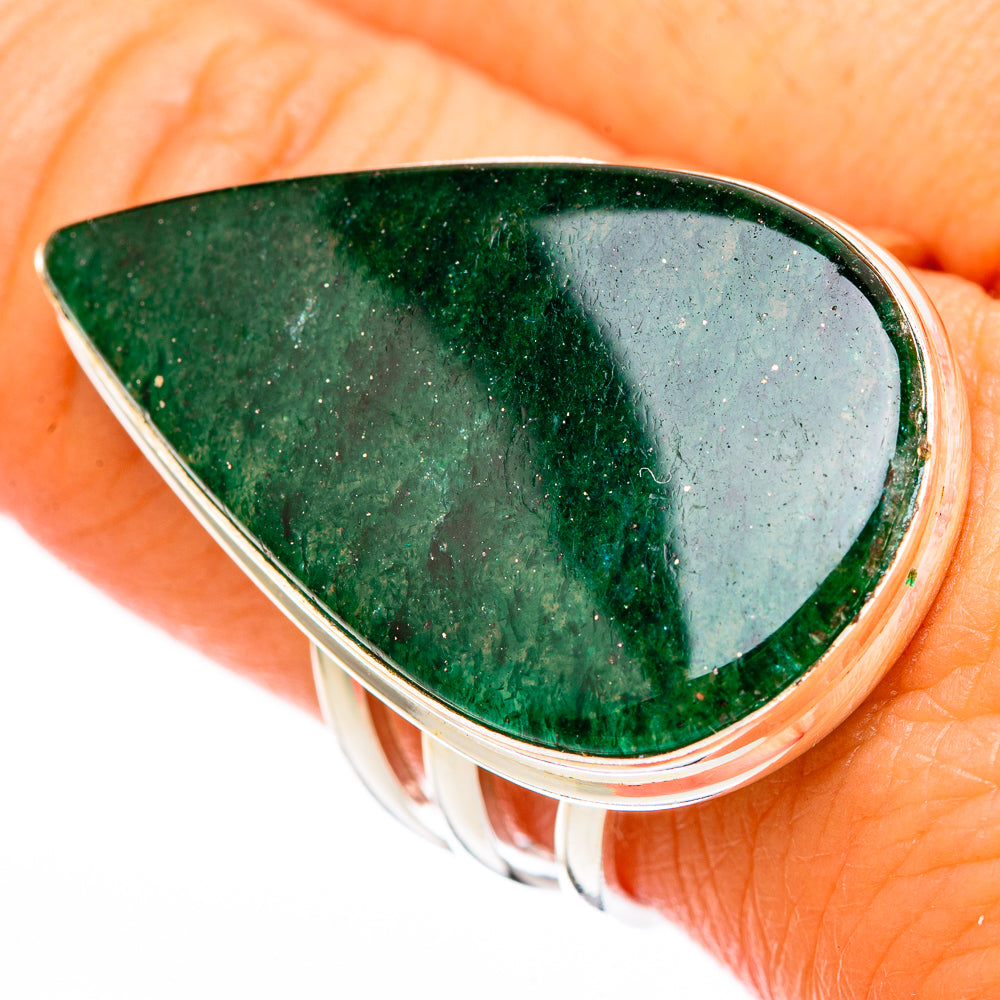 Green Aventurine Rings handcrafted by Anasilvercos - RING116460