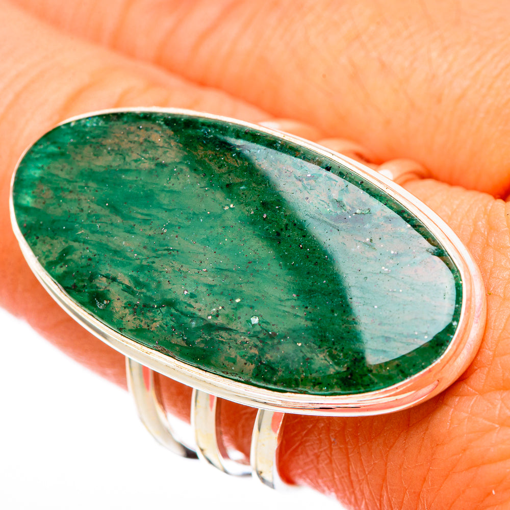 Green Aventurine Rings handcrafted by Anasilvercos - RING116461