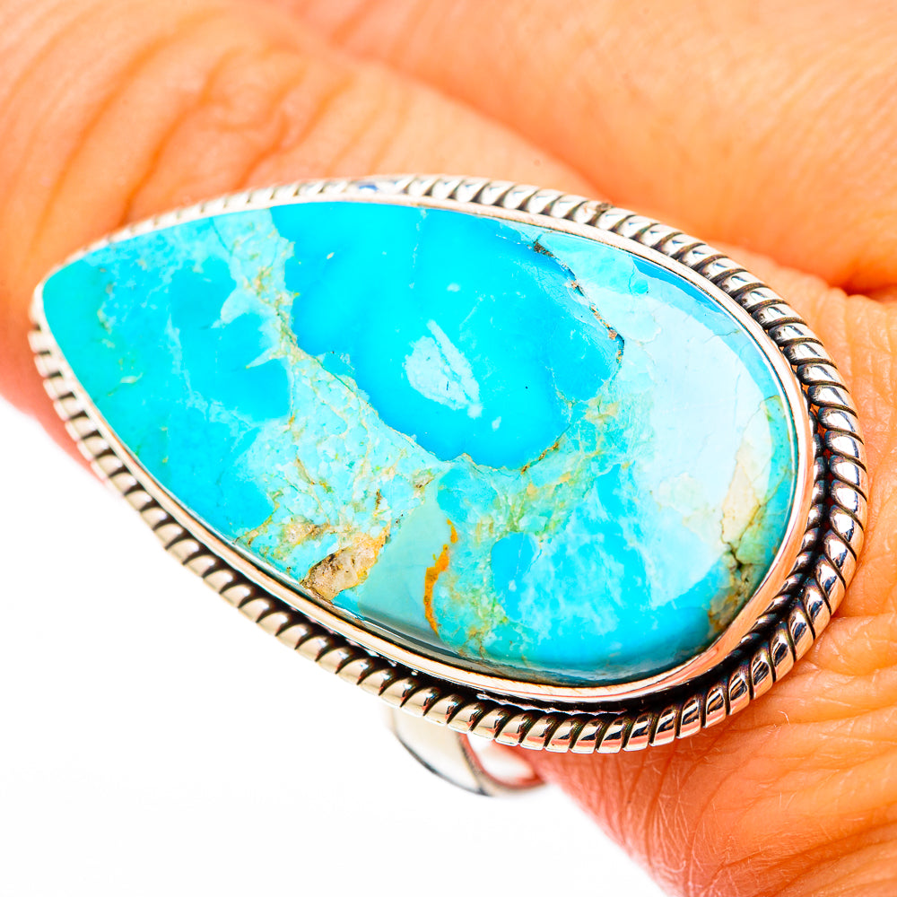 Peruvian Chrysocolla Rings handcrafted by Anasilvercos - RING116473
