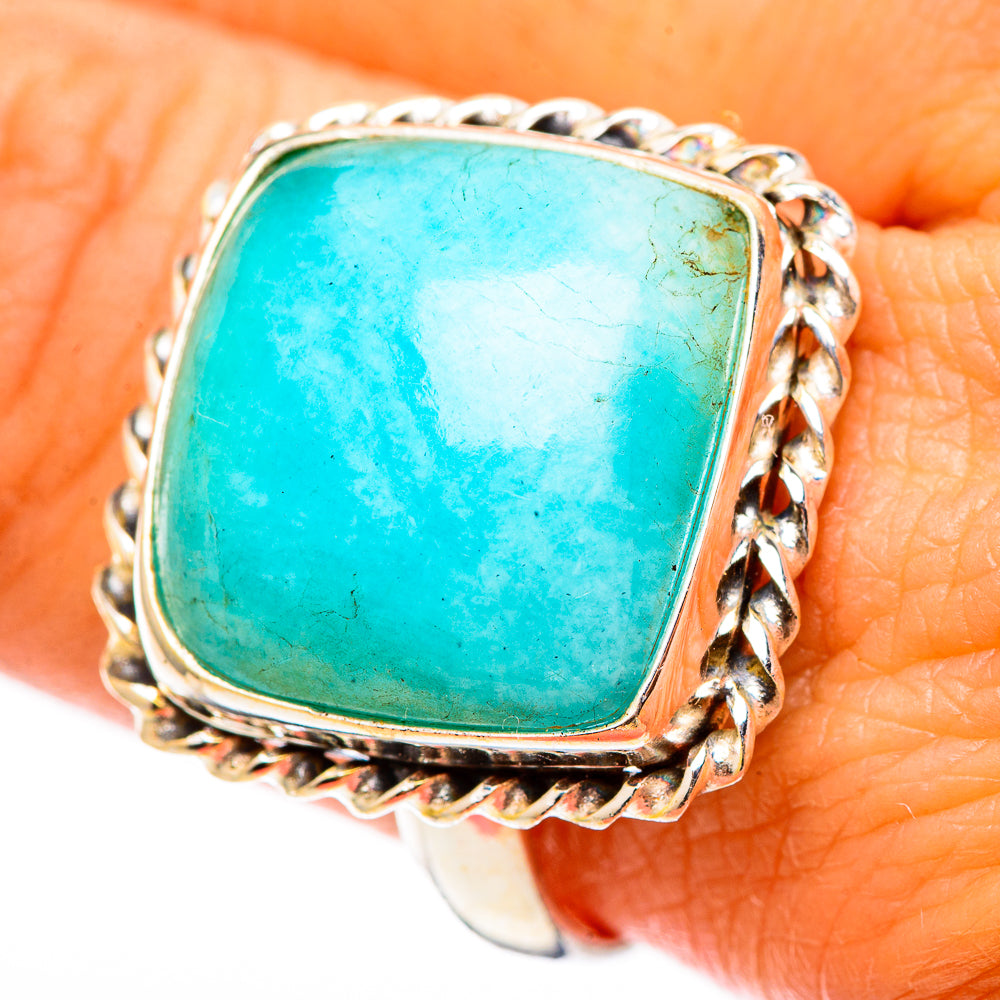 Peruvian Amazonite Rings handcrafted by Anasilvercos - RING116478