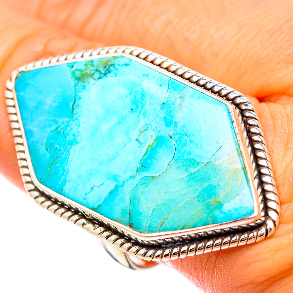 Peruvian Chrysocolla Rings handcrafted by Anasilvercos - RING116483