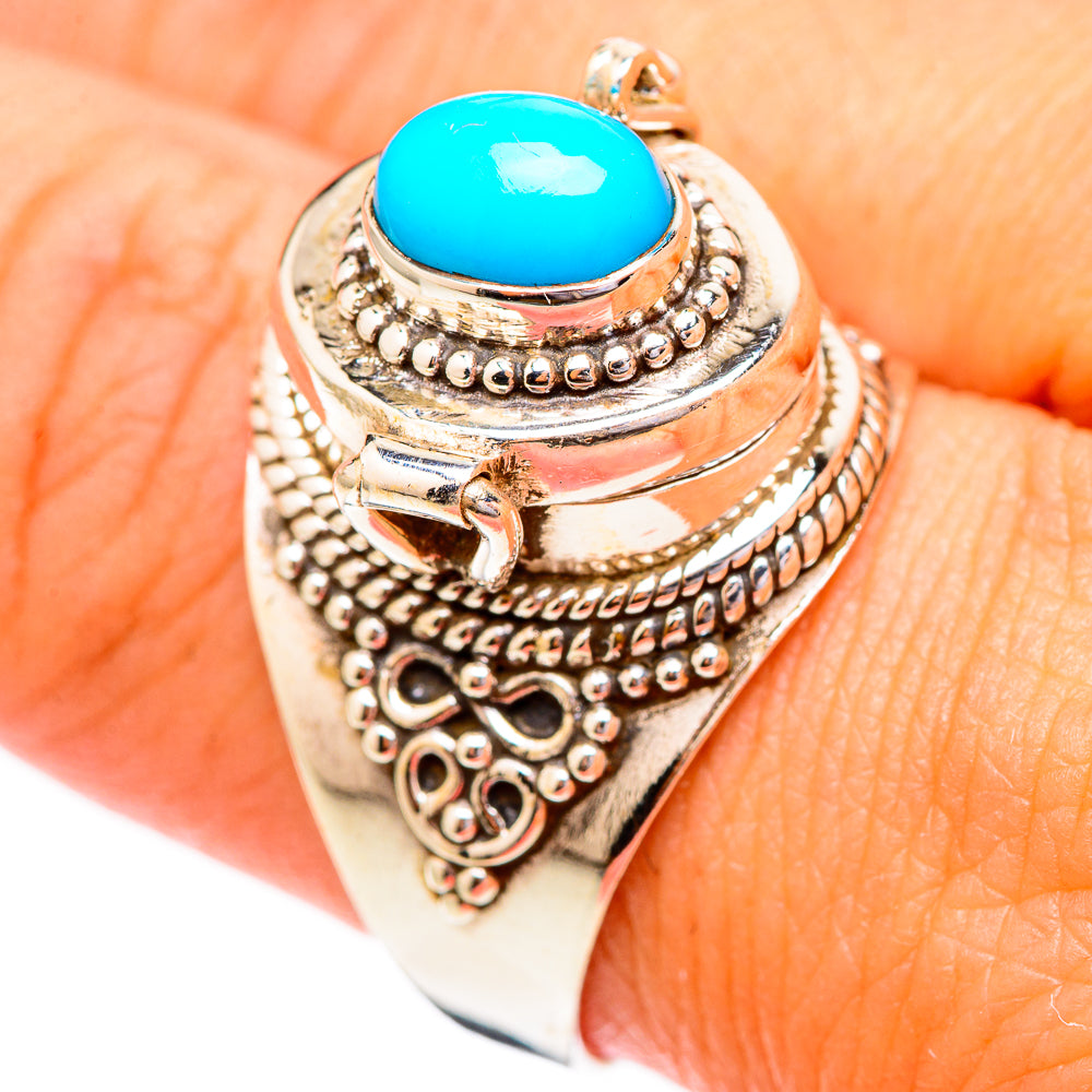 Sleeping Beauty Turquoise Rings handcrafted by Anasilvercos - RING116509