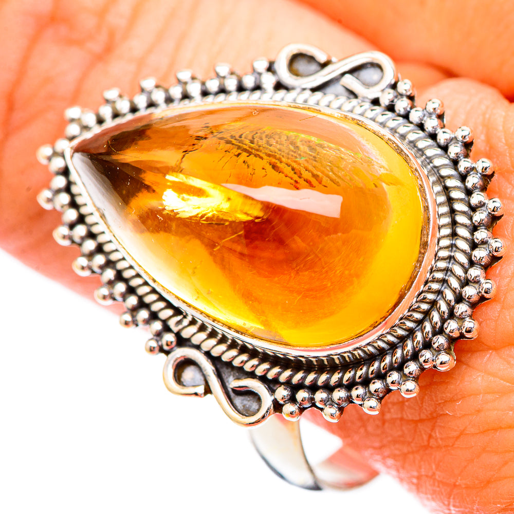 Citrine Sugarloaf Rings handcrafted by Anasilvercos - RING116515